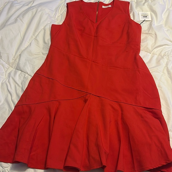 Calvin Klein Dresses & Skirts - Sleeveless Red Flare Hem Dress